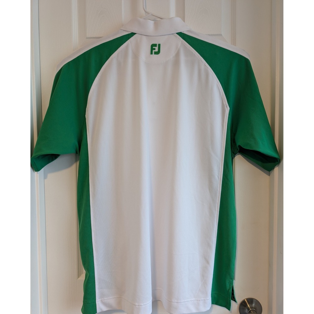 NWOT FootJoy ProDry Pique Golf Polo Shirt Mens XL White Green Short Sleeve NICE! - Picture 3 of 6